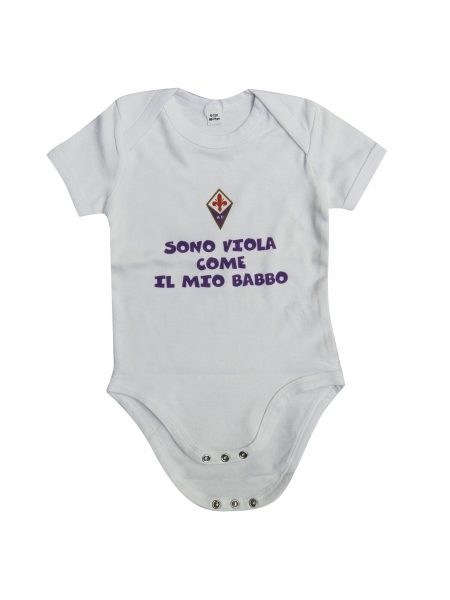 Body neonato con scritta Sono viola come il mio babbo ACF Fiorentina